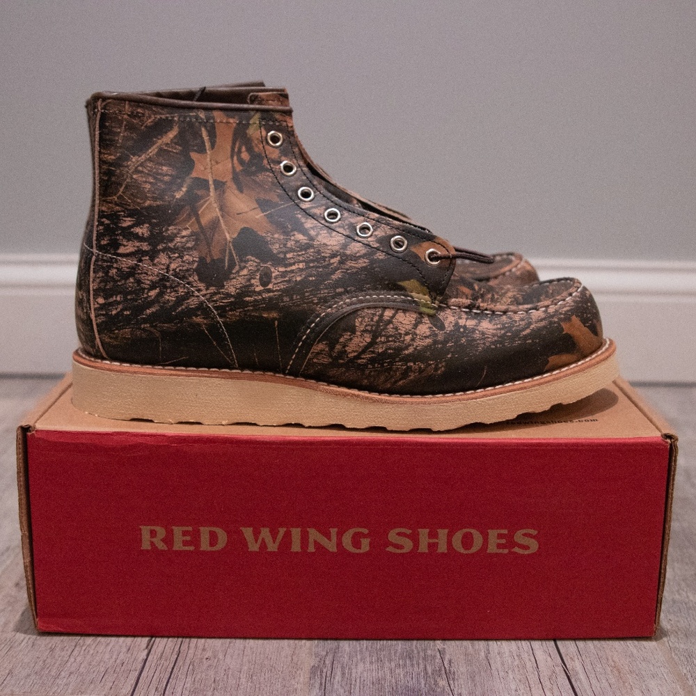 Red Wing 6" Moc Toe Mossy Oak Camo NWT